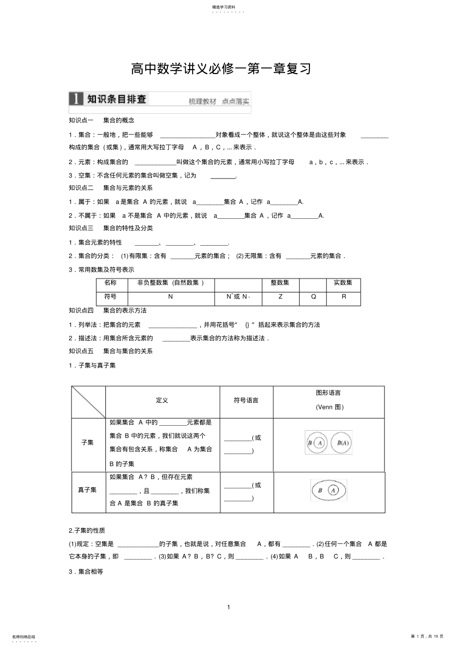 2022年高中数学必修1知识点总结及题型 .pdf_第1页