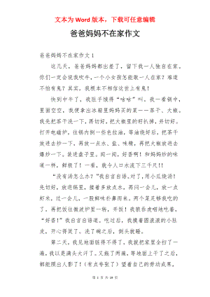 爸爸妈妈不在家作文.docx