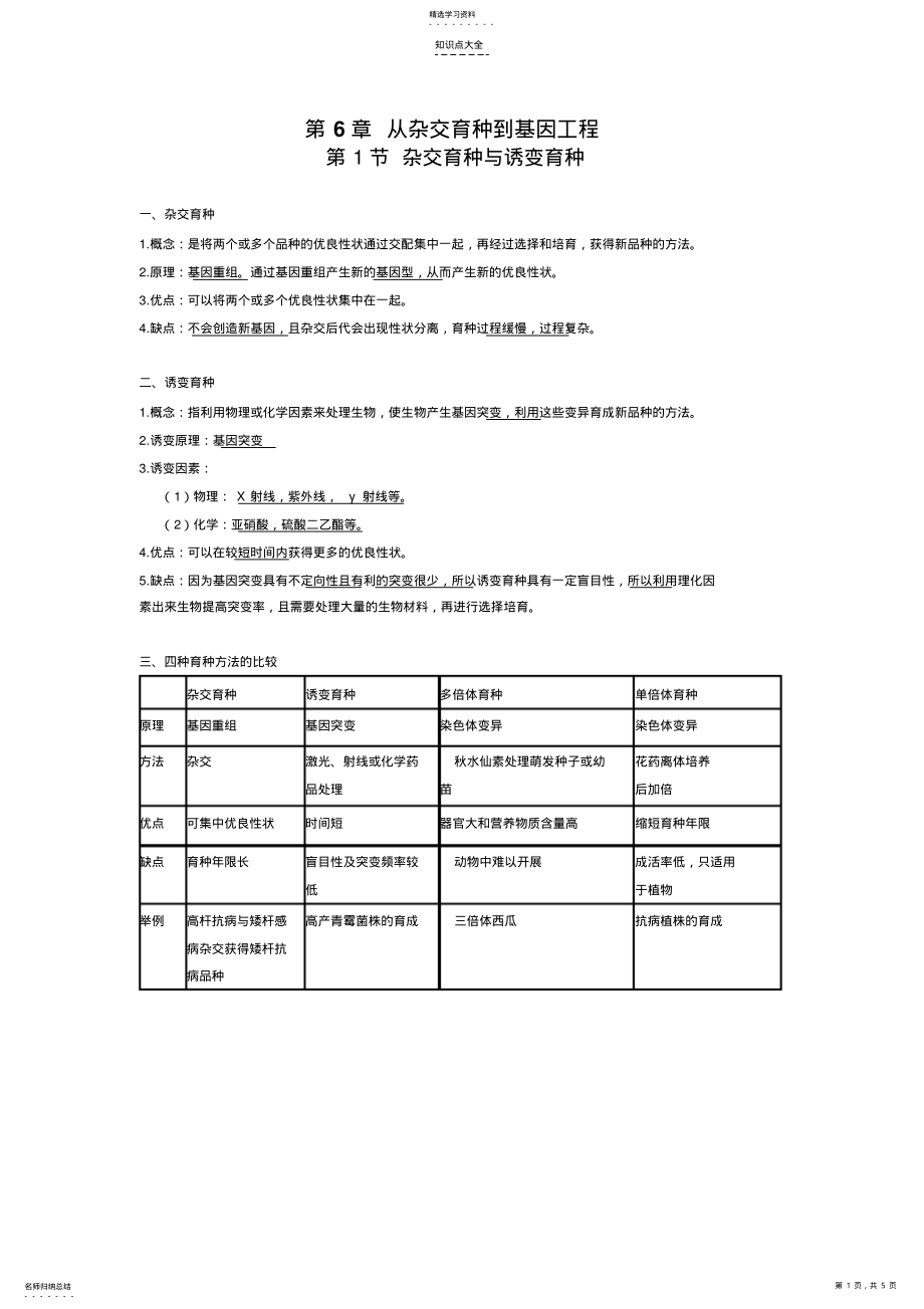 2022年广东高中生物知识点必修二第67章 .pdf_第1页