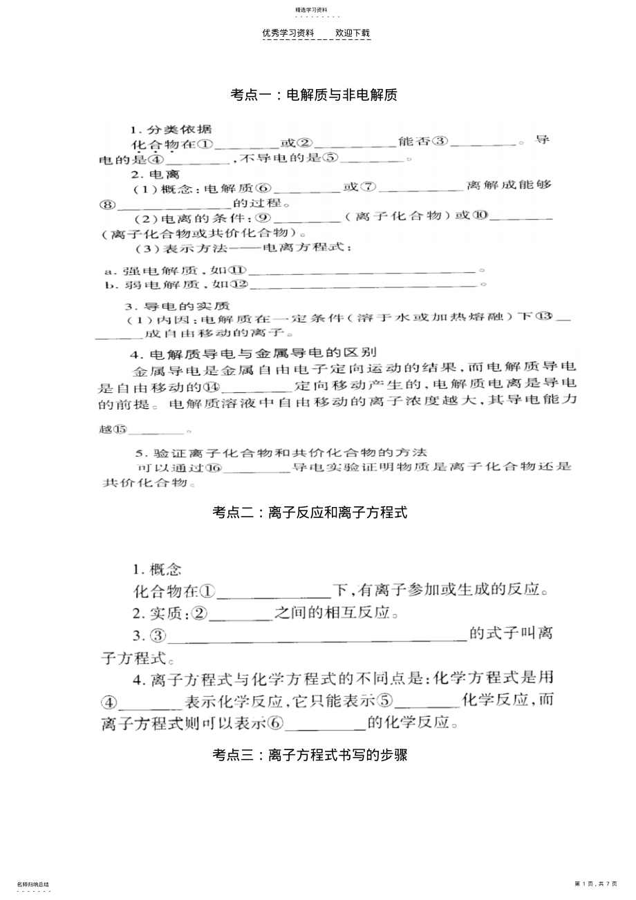 2022年高三化学一轮复习离子反应专题 .pdf_第1页