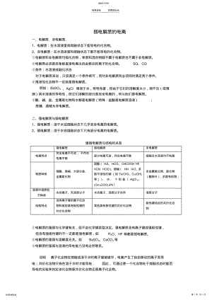 2022年弱电解质的电离知识点总结 .pdf