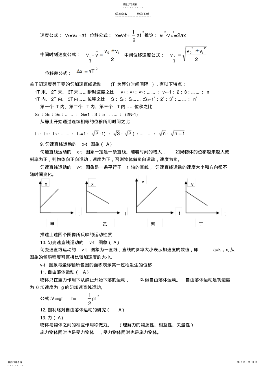 2022年高中物理学业水平测试知识点 2.pdf_第2页