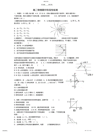 2022年高二物理上学期期中考试题 .pdf