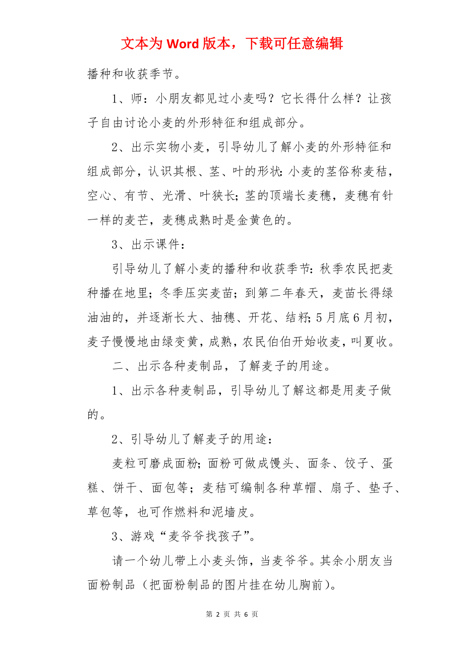 中班教案《生活中的小麦》.docx_第2页