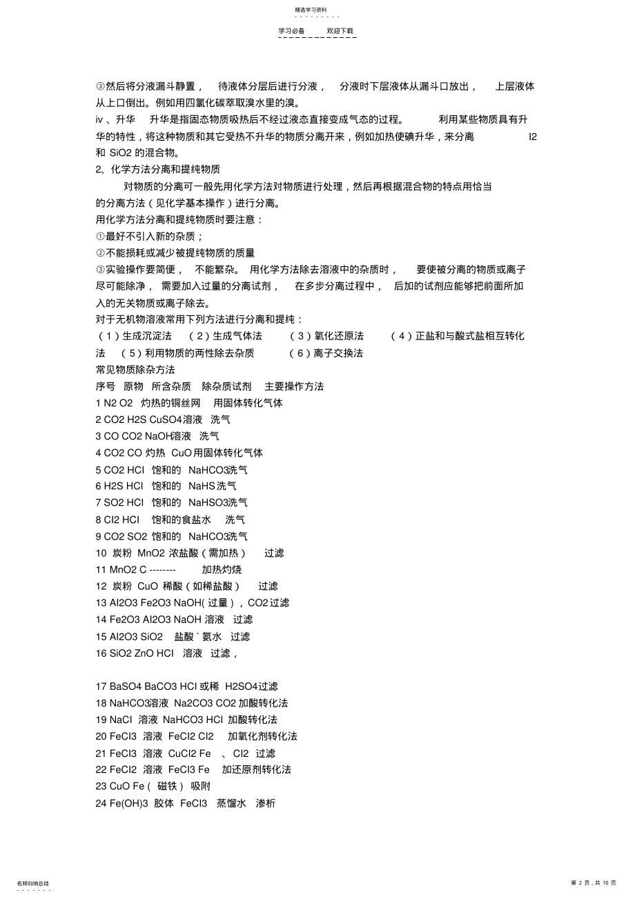 2022年高中化学必修一知识点 .pdf_第2页