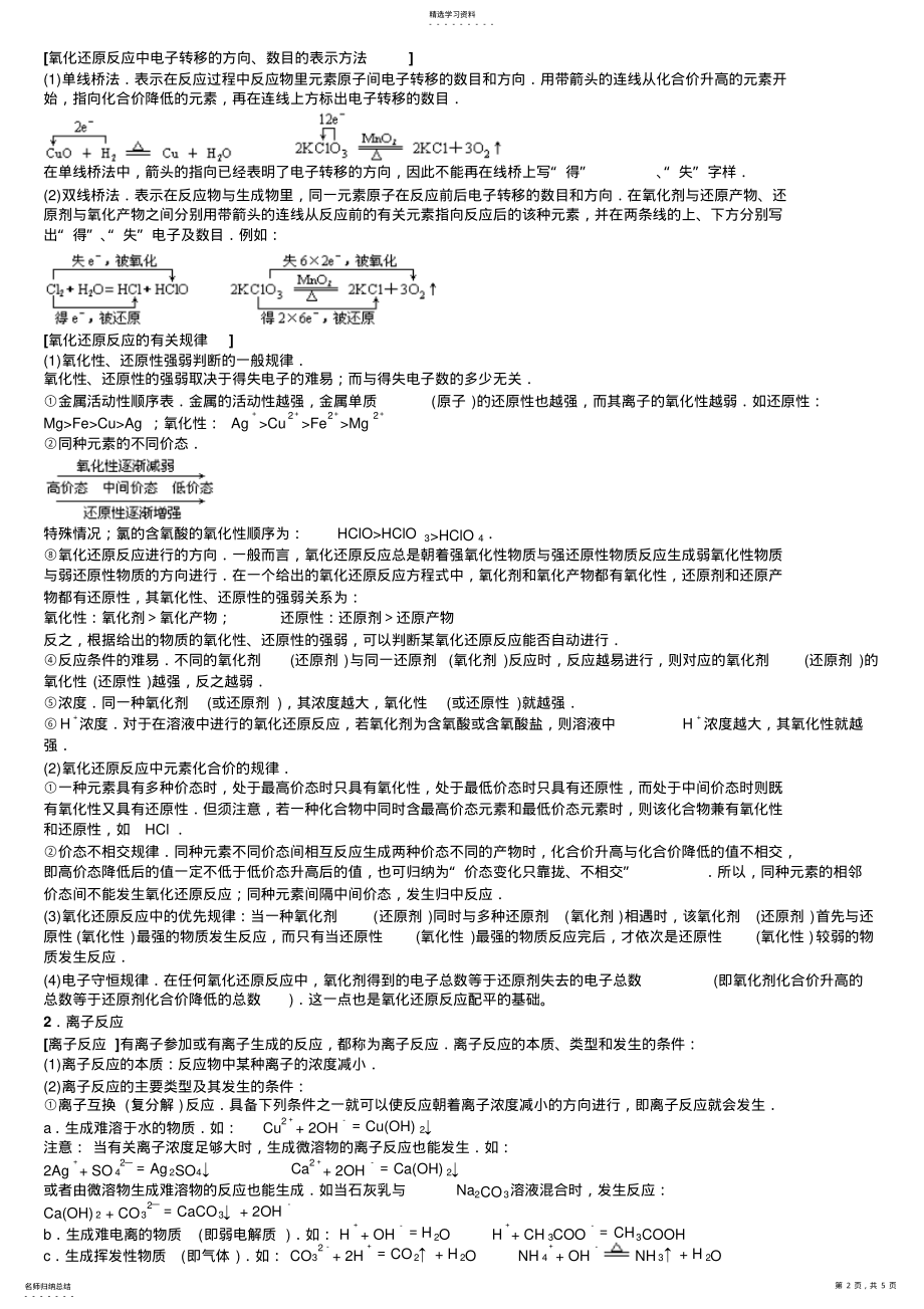 2022年高中化学知识点—化学反应及其能量变化 .pdf_第2页