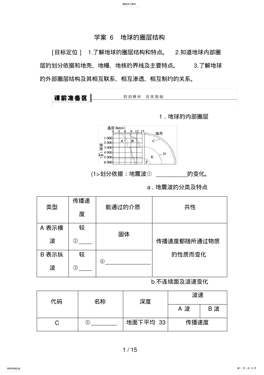 2022年高考地理一轮复习教案：6地球的圈层结构 .pdf_第1页