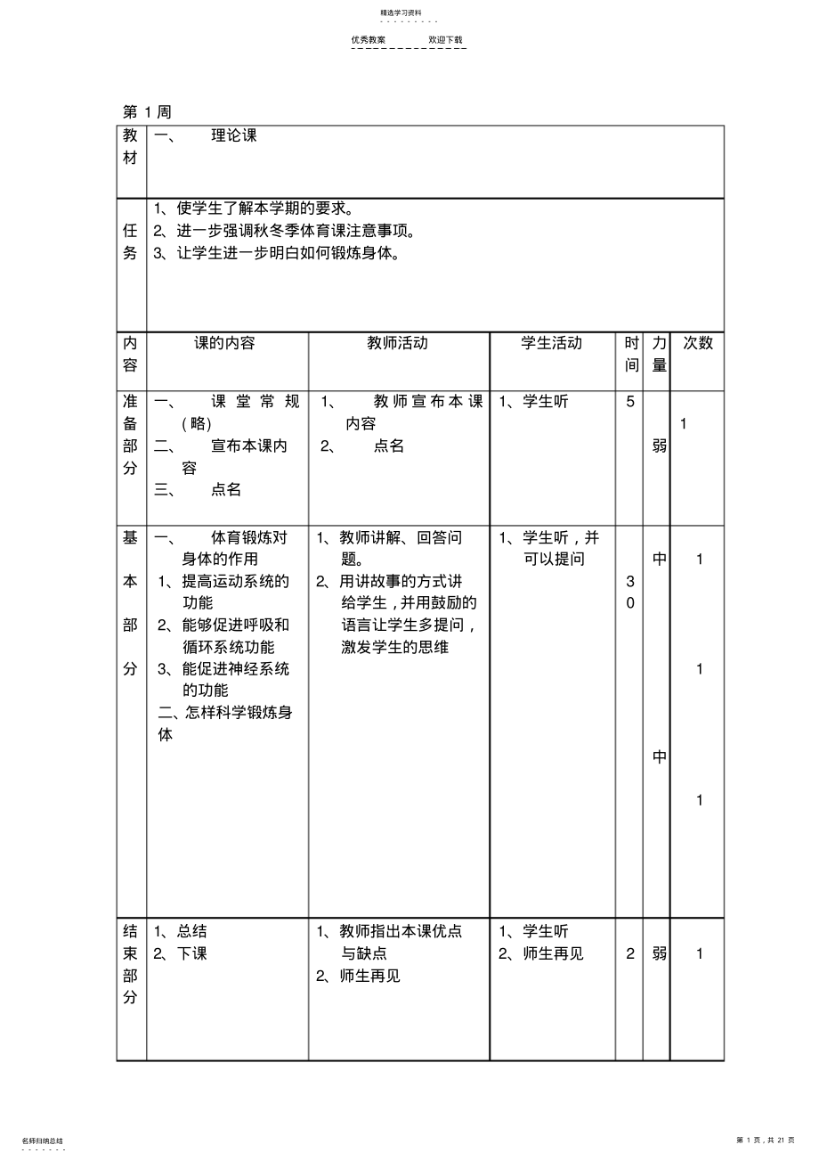 2022年高二年级体育课教案 .pdf_第1页