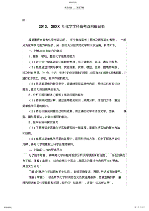 2022年高考化学双向细目表 .pdf