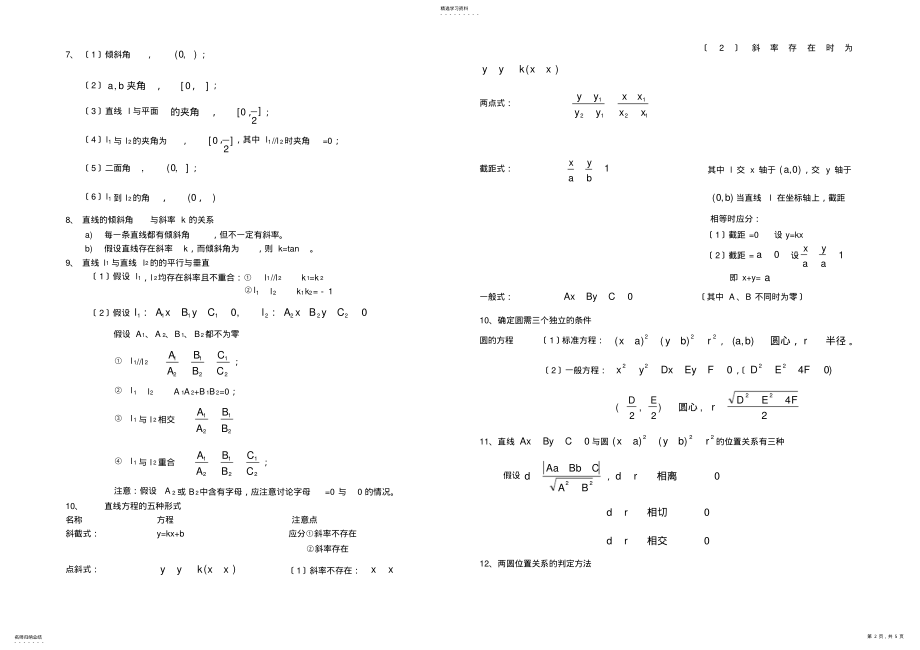 2022年高中数学解析几何中的基本公式 .pdf_第2页