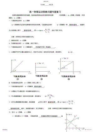 2022年高一物理运动图像问题----专题复习 .pdf