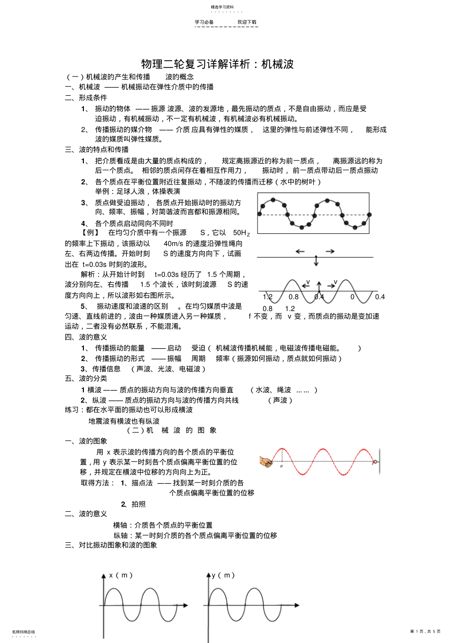 2022年高考物理二轮复习详解详析：机械波 .pdf_第1页