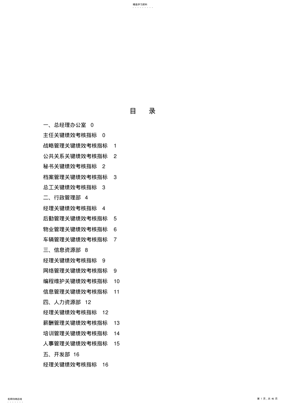 2022年房地产企业KPI指标库 .pdf_第1页