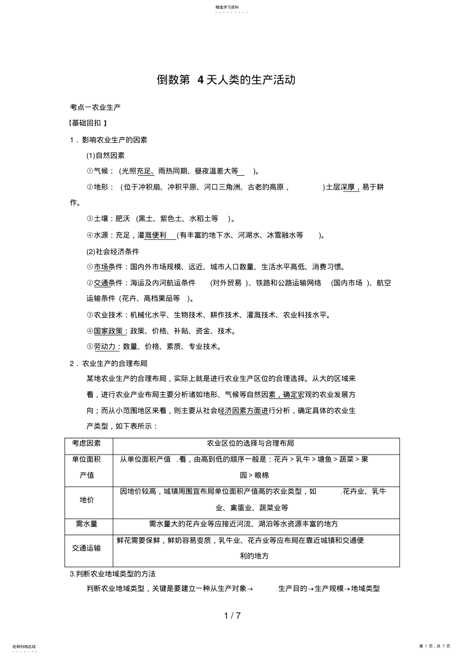 2022年高考地理第二轮专题复习第部分专题倒数第4天 .pdf_第1页