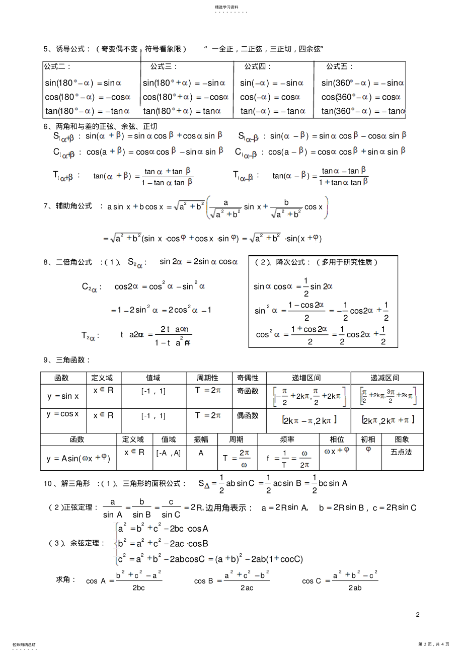 2022年高中数学会考复习必背知识点 .pdf_第2页