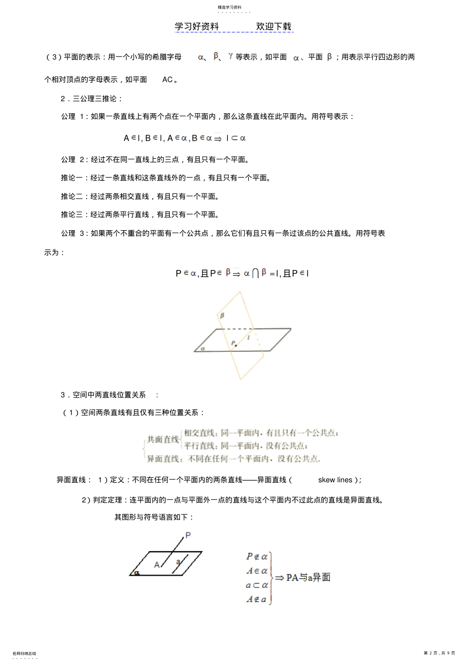 2022年必修二点直线平面知识点 .pdf_第2页