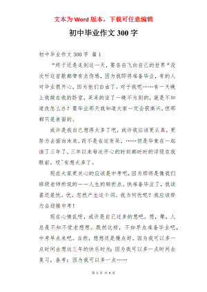 初中毕业作文300字.docx