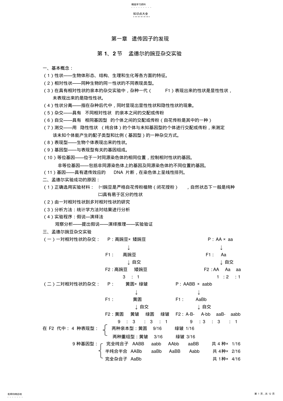 2022年高中生物必修二知识点总结 5.pdf_第1页