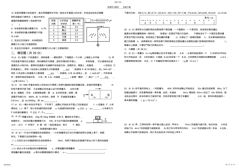 2022年高一物理期末强化训练题 .pdf_第2页