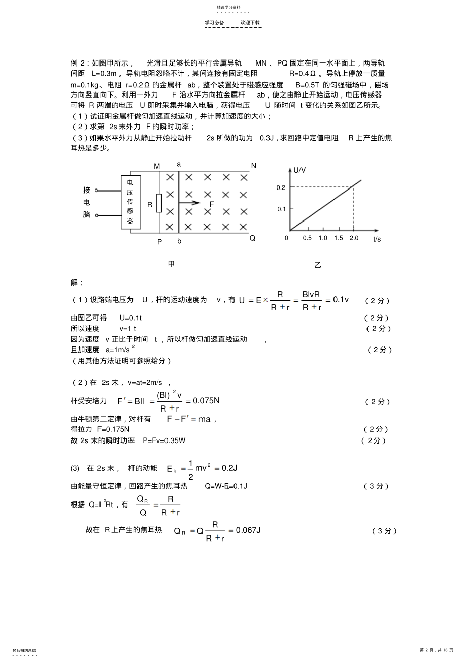 2022年高考物理二轮复习电磁感应专题 .pdf_第2页