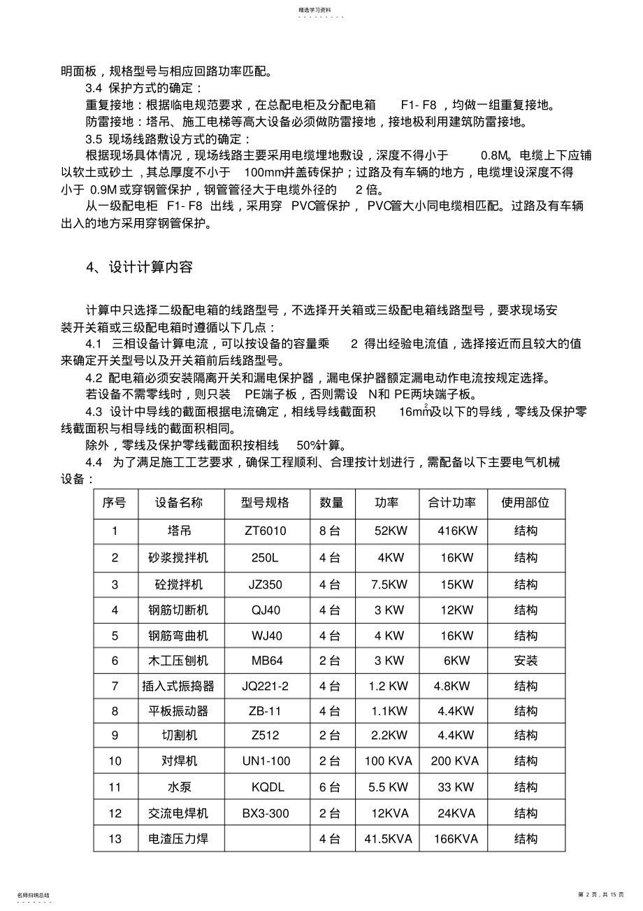 2022年高层住宅楼临时用电施工专业技术方案.江西 .pdf_第2页