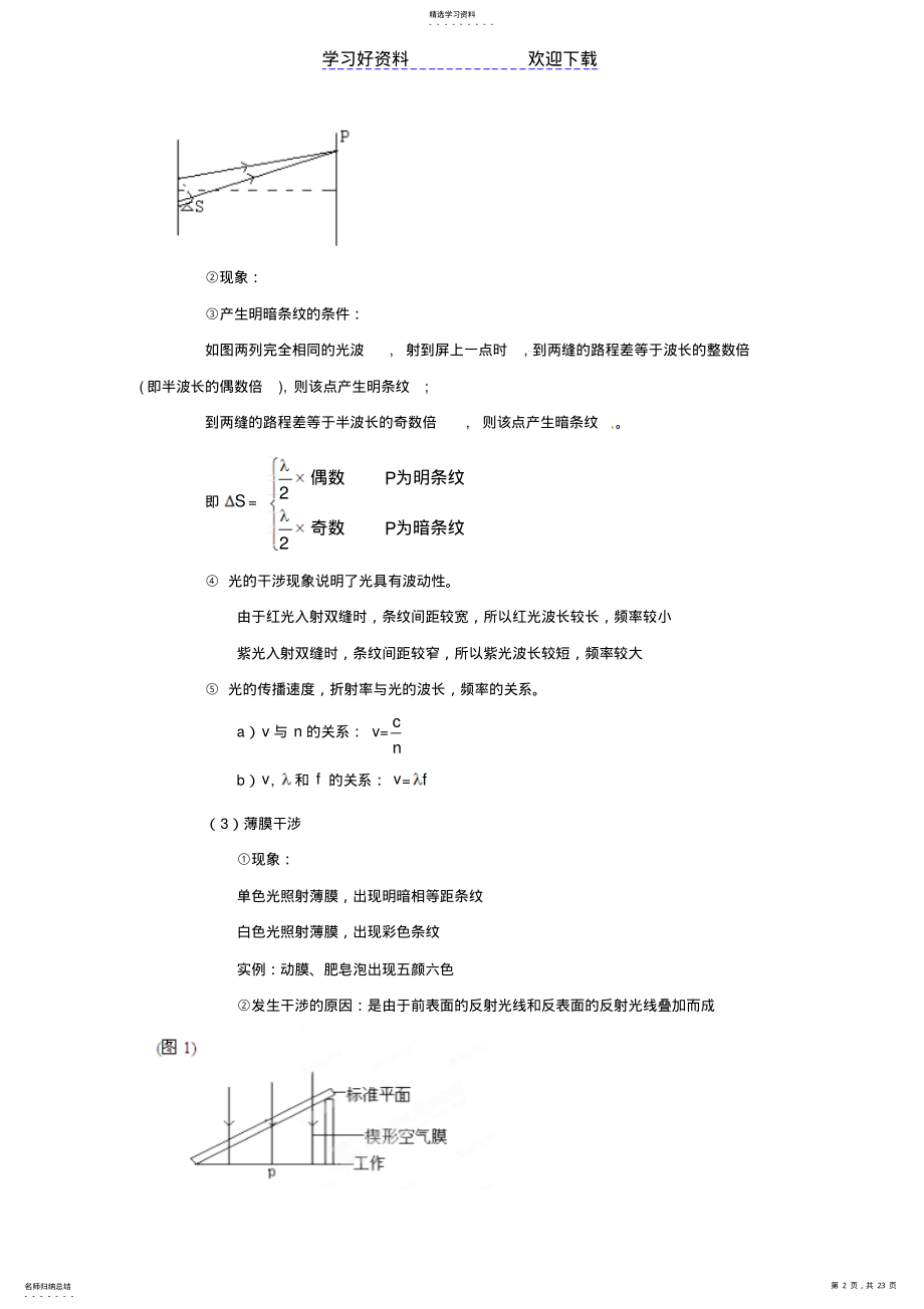 2022年高考物理备考冲刺之易错点点睛系列专题光的波动性量子论初步光的干涉 .pdf_第2页