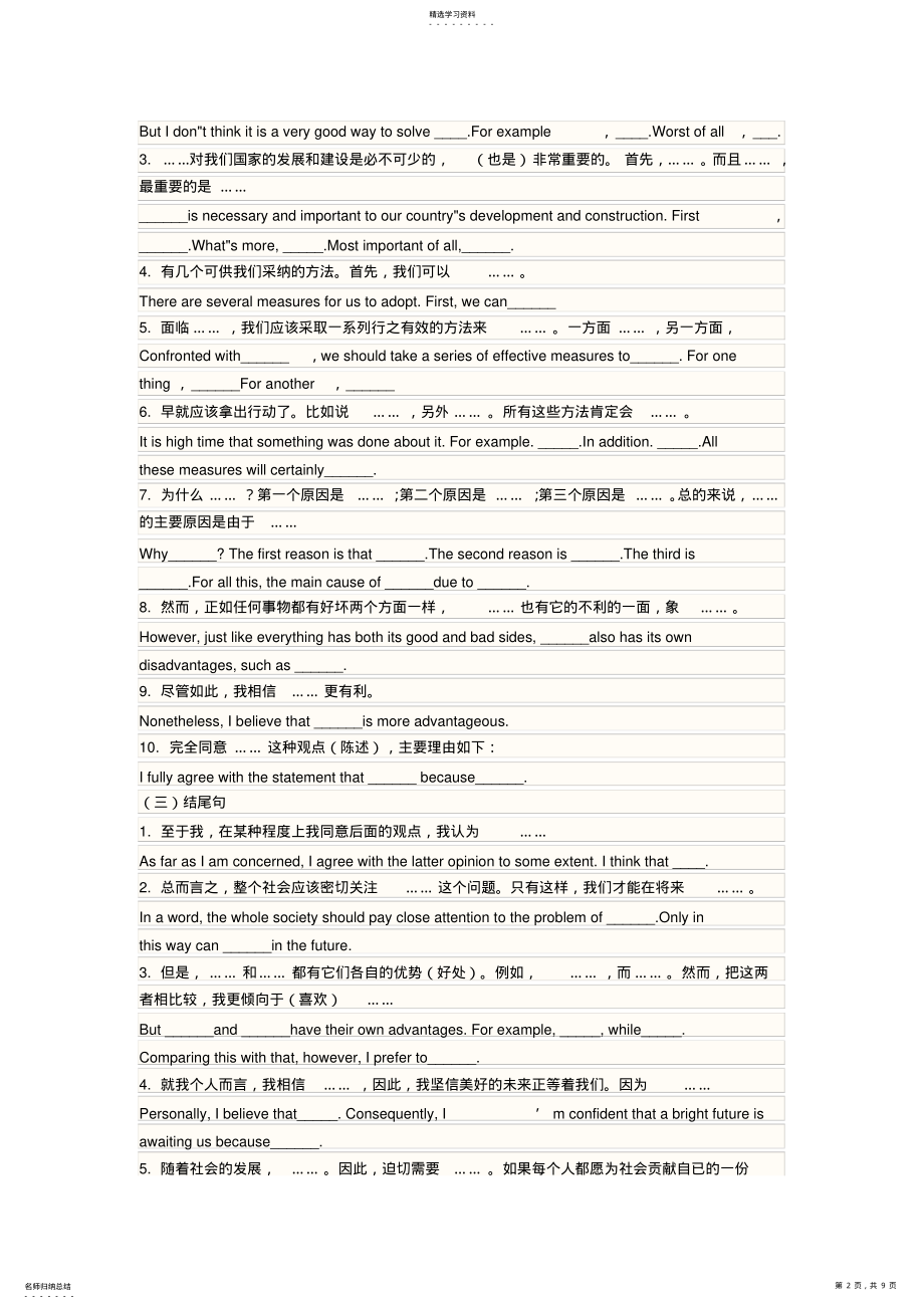 2022年高中英语作文万能句和高级词汇3 .pdf_第2页