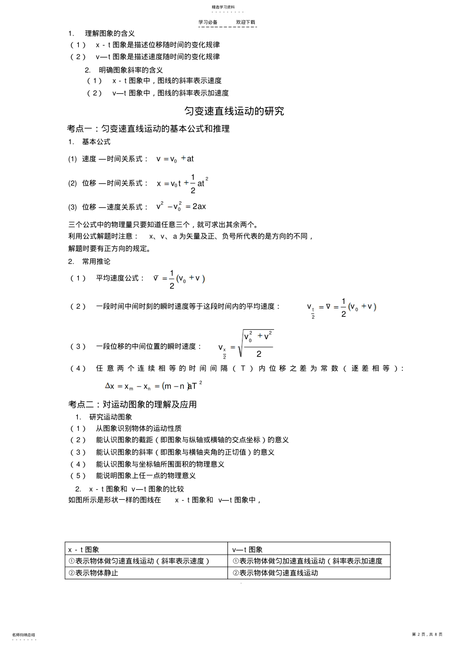 2022年高一物理第一章、知识点 .pdf_第2页