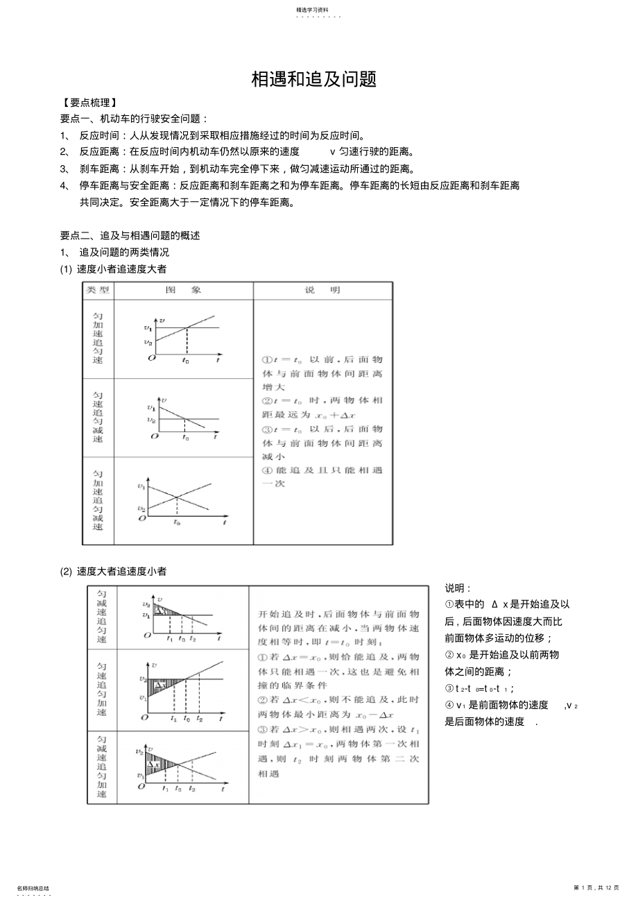 2022年高一物理相遇和追及问题 2.pdf_第1页