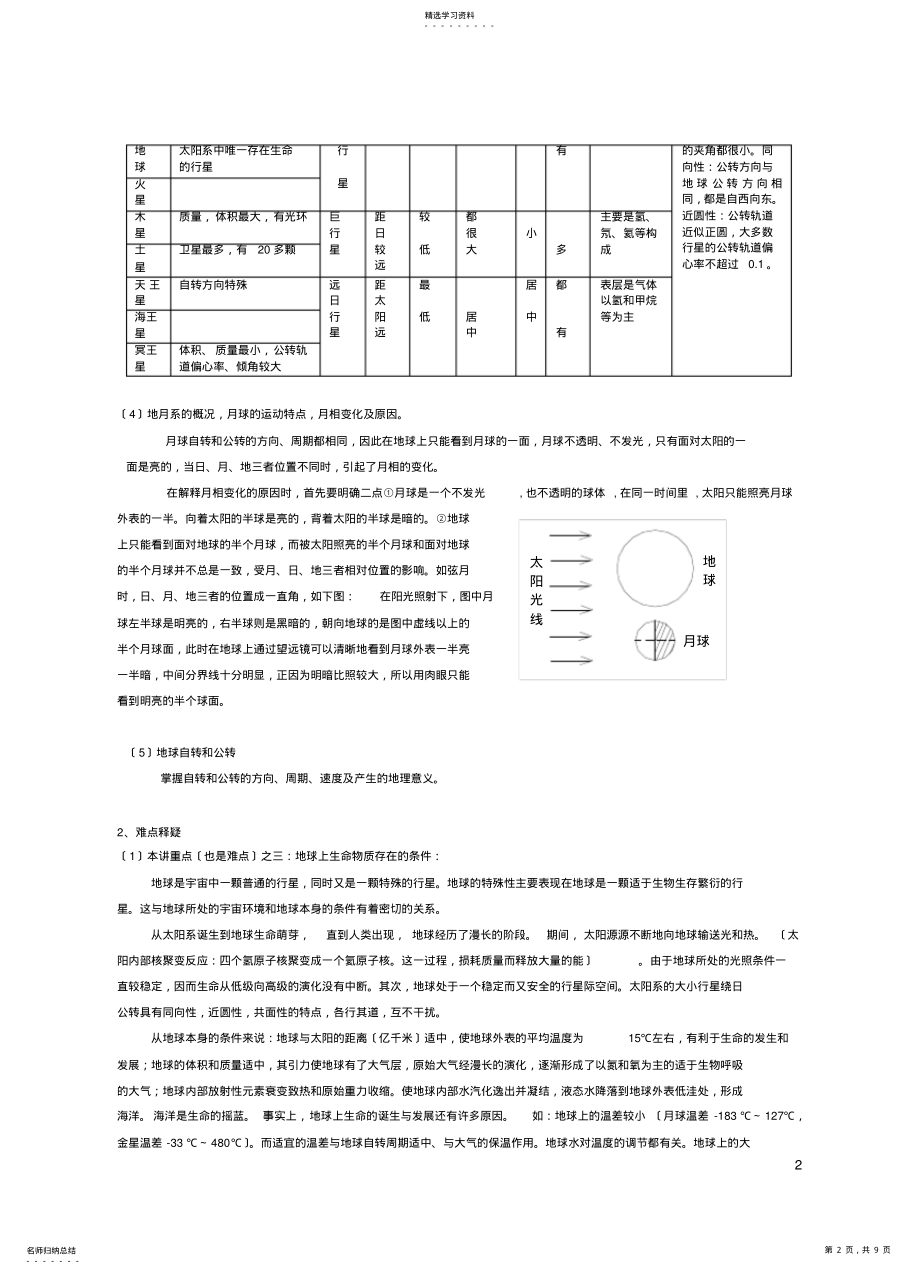 2022年高一地理第一单元复习题 .pdf_第2页