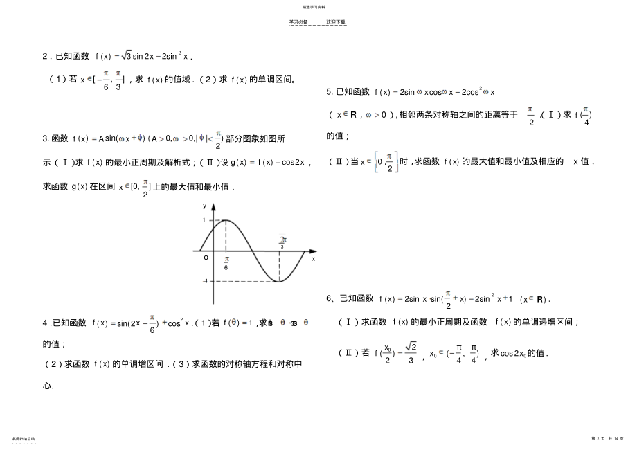 2022年高考三角函数复习专题 .pdf_第2页