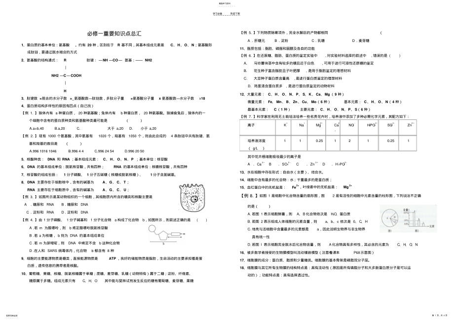 2022年必修一重要知识点总汇 .pdf_第1页