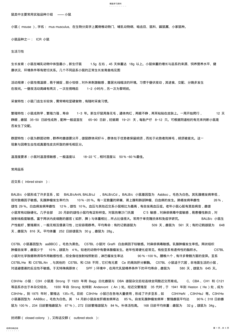 2022年小鼠和大鼠的区别 .pdf_第1页