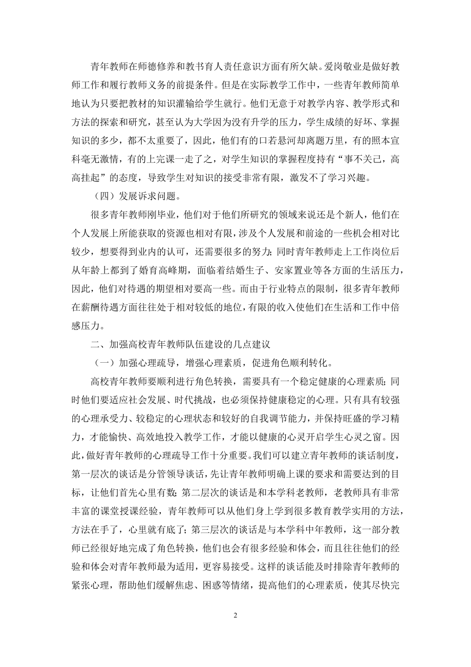 关于高校青年教师队伍建设的几点思考.docx_第2页