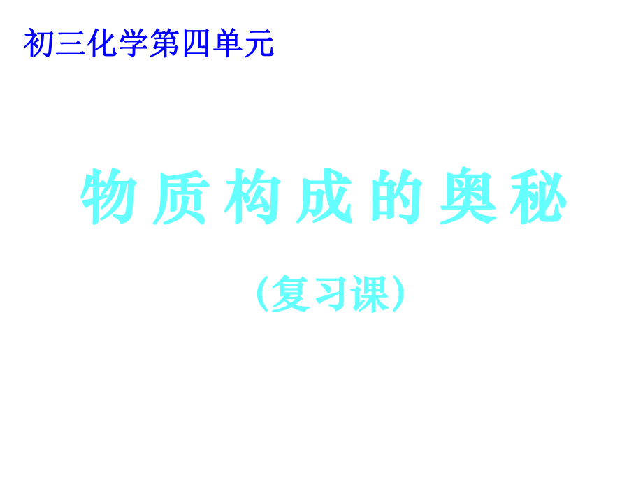 九年级化学物质构成的奥秘ppt课件.ppt_第1页