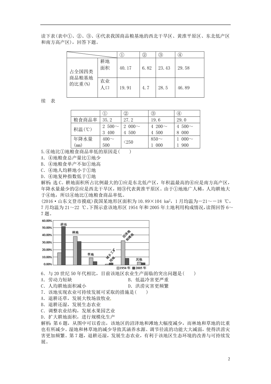 优化方案2017高考地理总复习第三部分区域可持续发展第十二单元区域综合开发与可持续发展单元过关检测鲁教版.doc_第2页