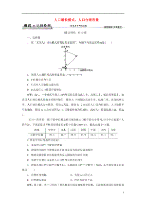 优化方案2017高考地理总复习第5章人口的增长迁移与合理容量第13讲人口增长模式人口合理容量课后达标检测中图版.doc