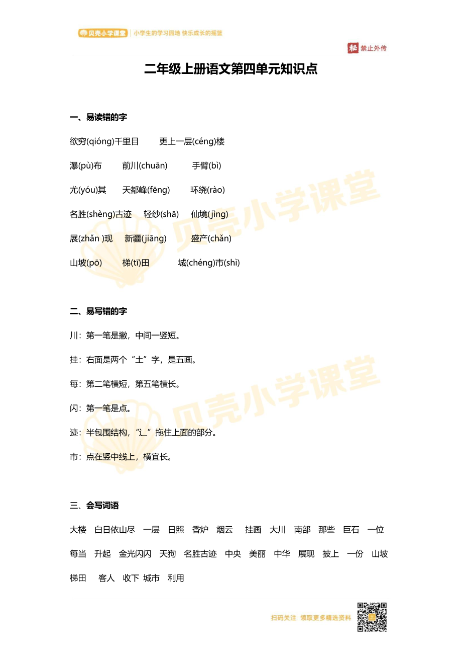 二年级上册语文第四单元知识点.pdf_第1页