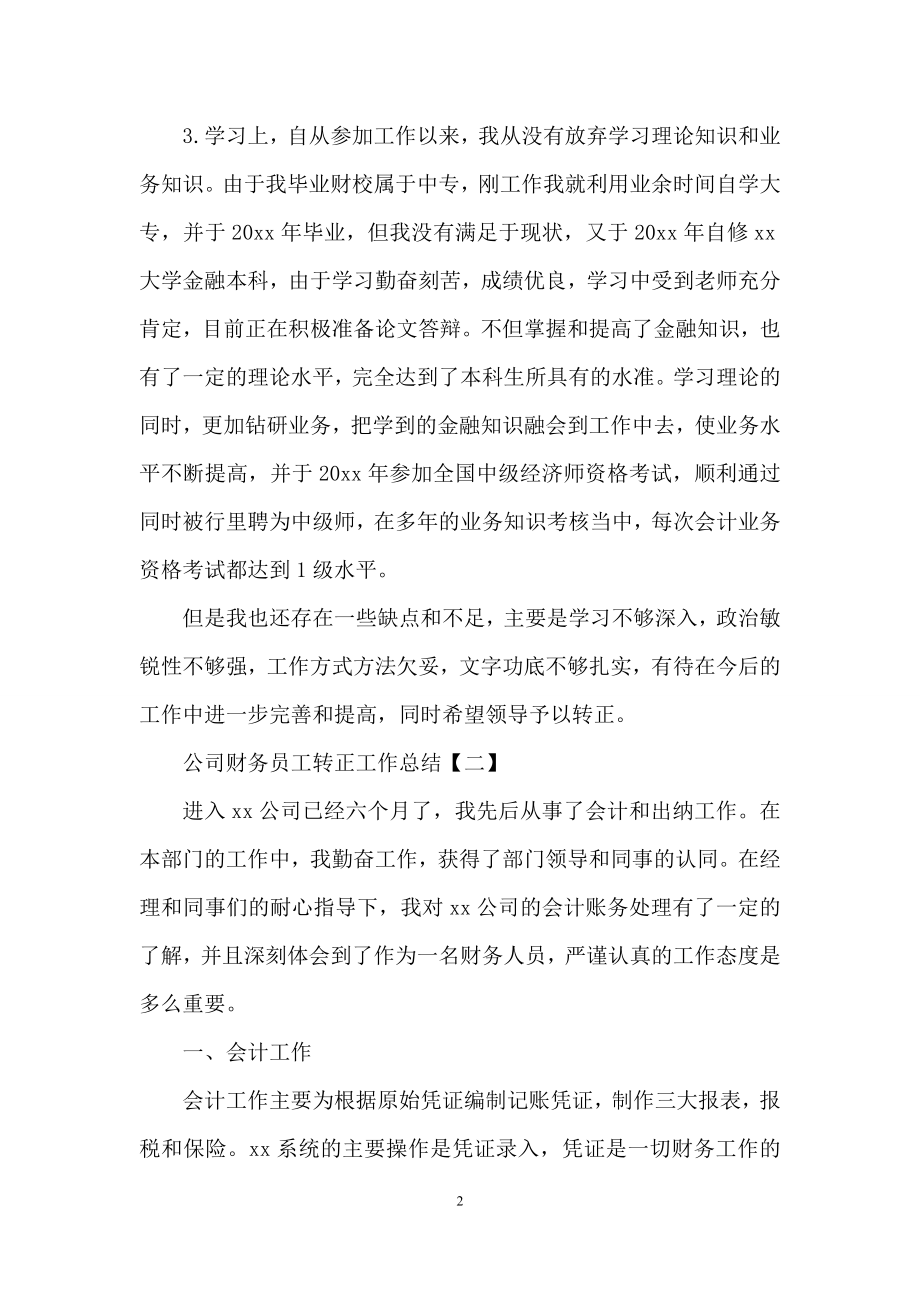 公司财务员工转正工作总结.docx_第2页