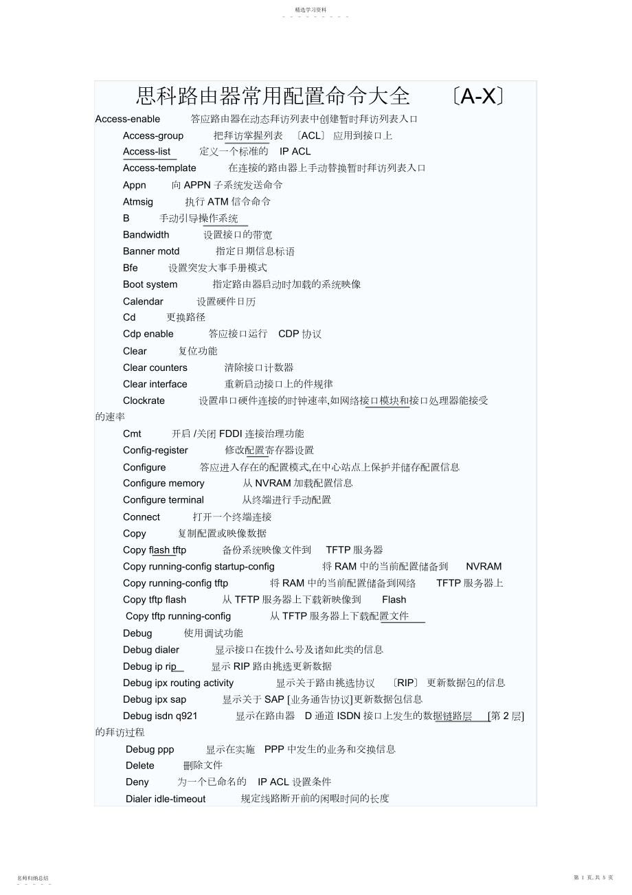 2022年思科路由器常用配置命令大全.docx_第1页