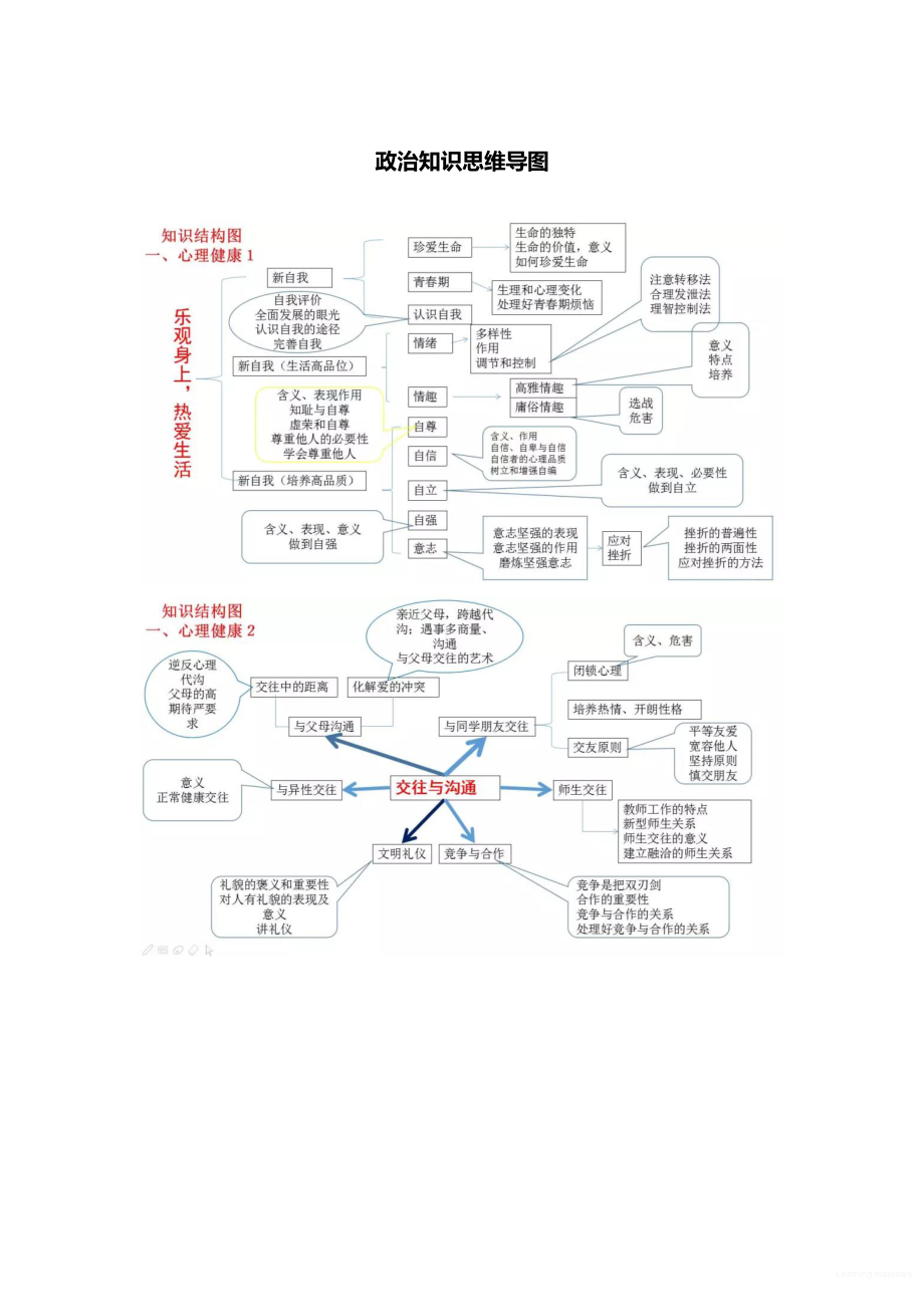 小学初中高中全科九门精品思维导图 初中政治知识-思维导图（4图）.pdf_第1页