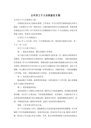 公司员工个人自我鉴定5篇.docx