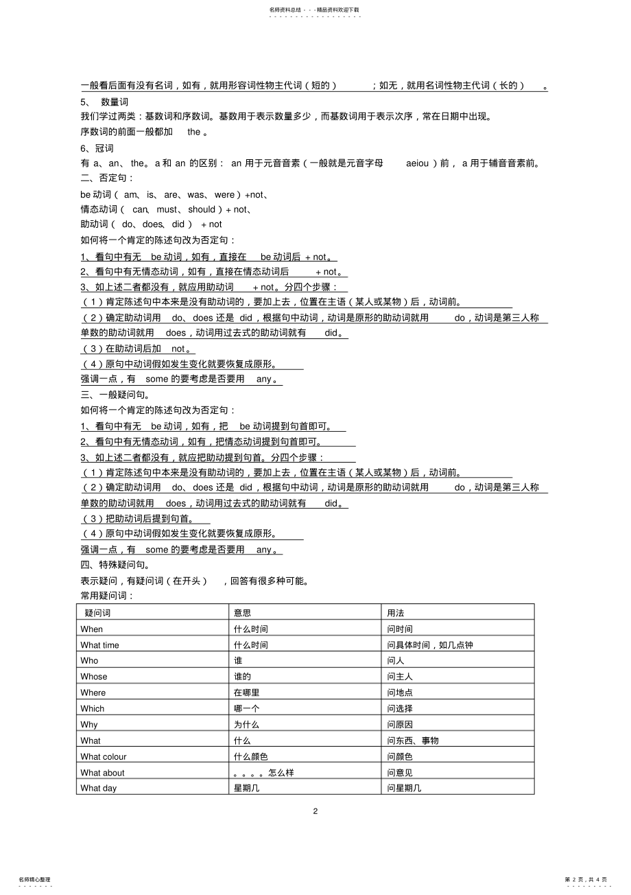 2022年2022年六年级英语语法知识汇总,推荐文档 .pdf_第2页