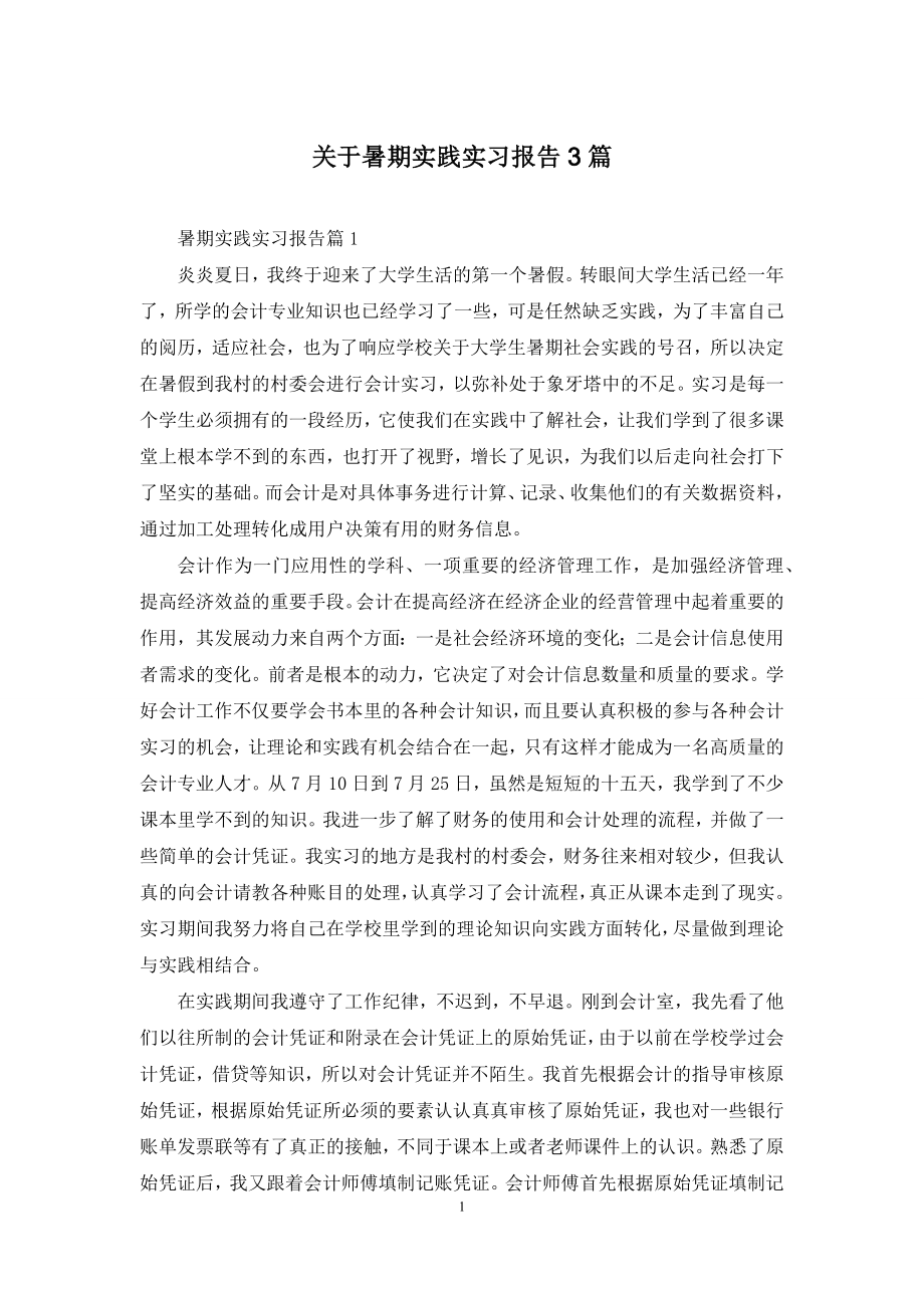 关于暑期实践实习报告3篇.docx_第1页