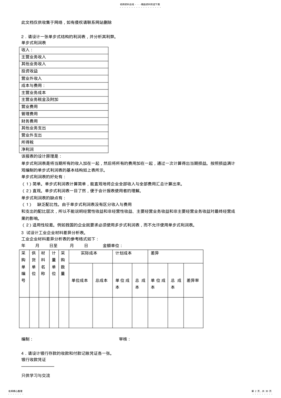 会计制度设计考试题库答案讲解学习 .pdf_第2页