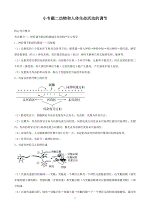 【高中生物】高三生物复习学案：专题5-个体的稳态与调节2-动物生命活动的调节.doc