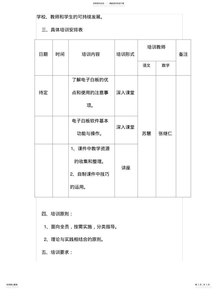 2022年2022年交互式电子白板培训方案 .pdf_第2页