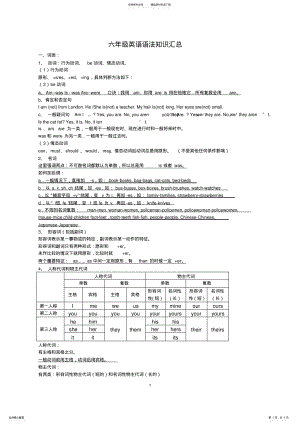 六年级英语语法知识汇总,推荐文档 2.pdf