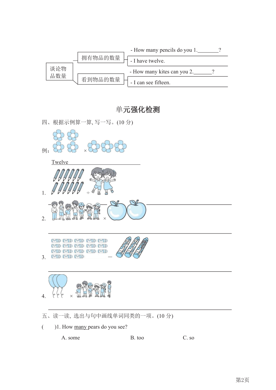 三年级下册英语人教PEP版Unit6单元知识梳理卷(含答案).docx_第2页