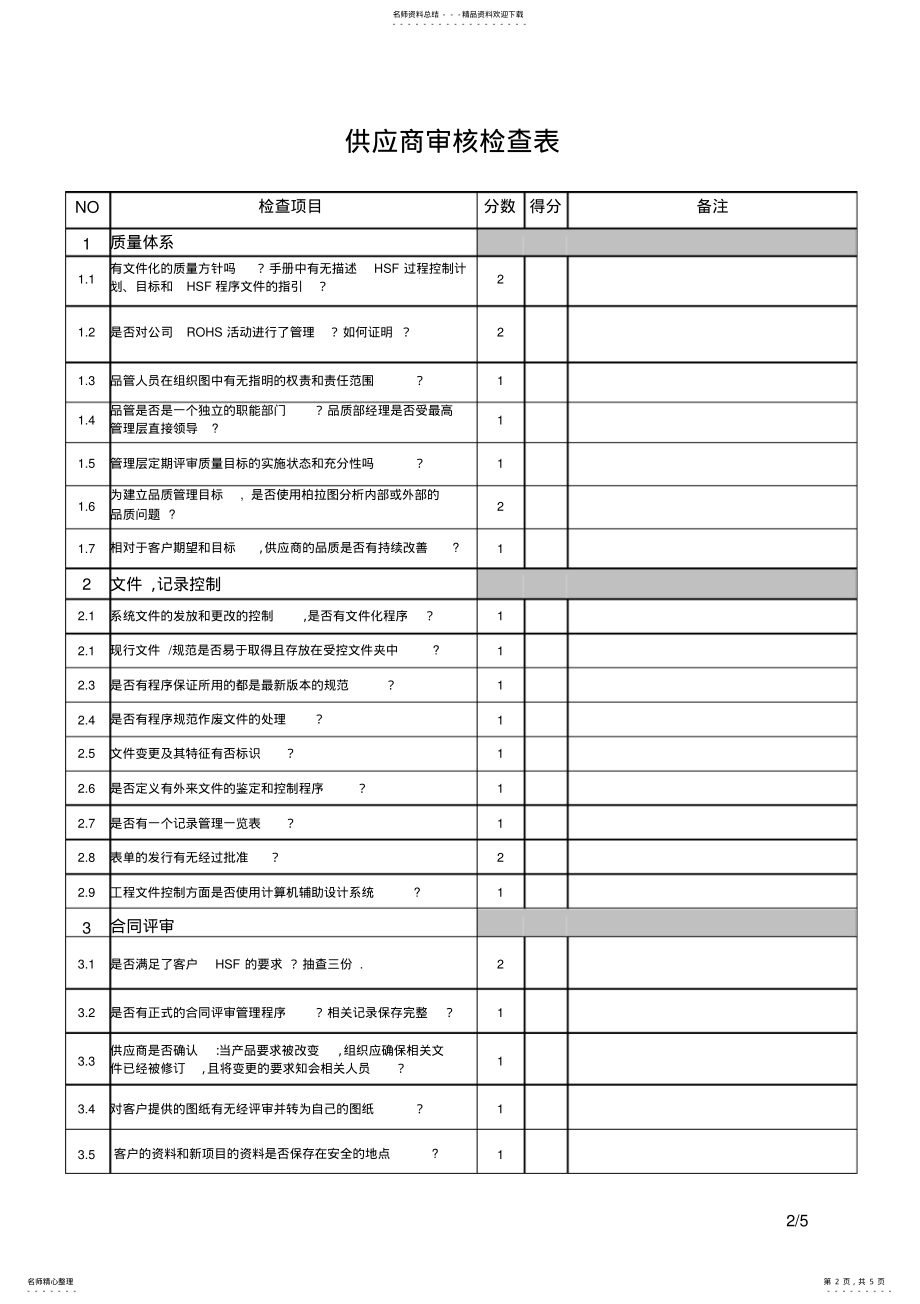 2022年2022年供应商审核检查表.pdf .pdf_第2页